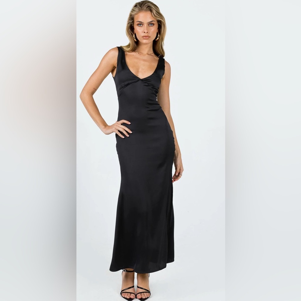 Princess Polly Lynsey Midi Dress Black Size